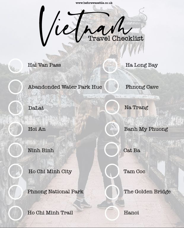 Travel checklist for Vietnam